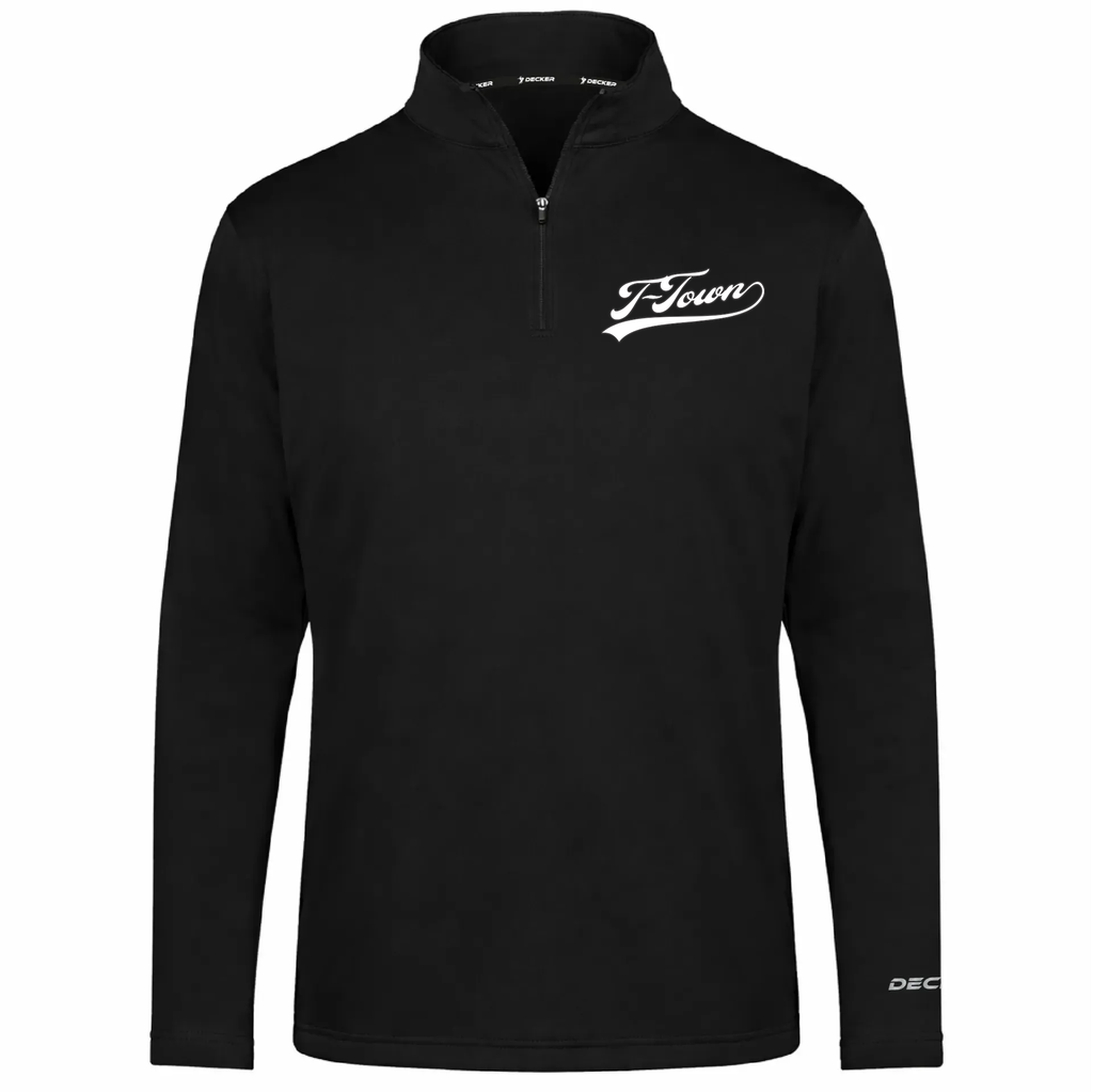[FOLQFFBK-AS-LOGO1] Decker Men's FlexFleece 1/4 Zip (Black, Adult S, Logo 1)