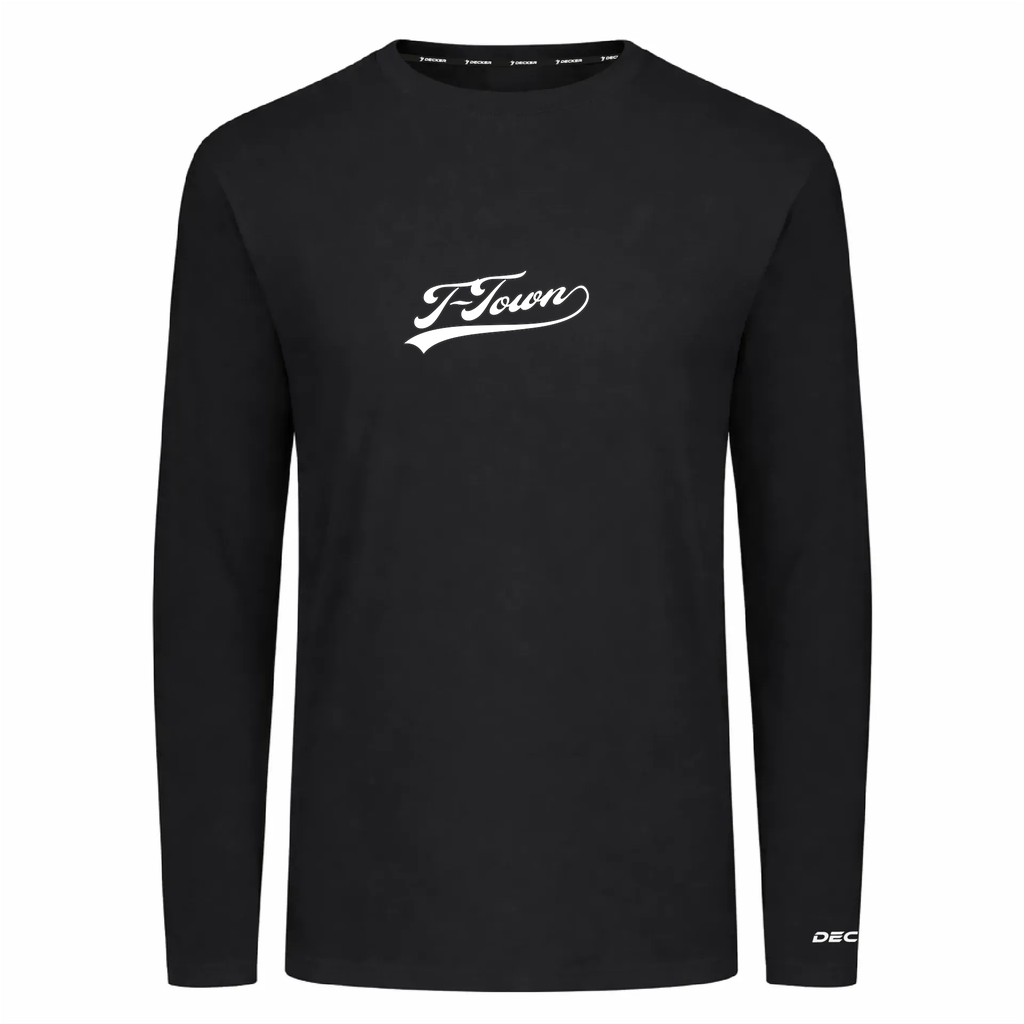 [FTLCUBBK-AS-LOGO1] Decker Adult Tri-Blend T-Shirt - Long Sleeve (Black, Adult S, Logo 1)