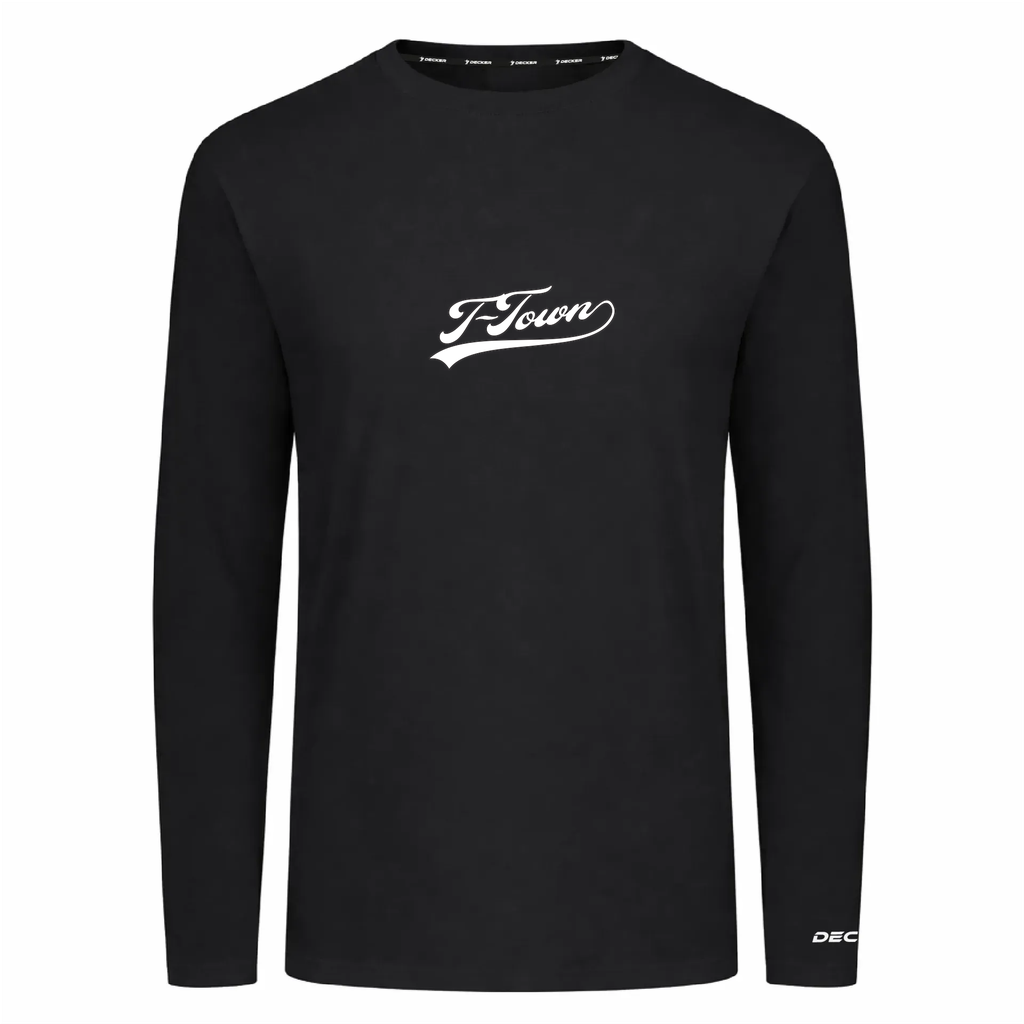 [FTLCUBBK-AXS-LOGO1] Decker Adult Tri-Blend T-Shirt - Long Sleeve (Black, Adult XS, Logo 1)