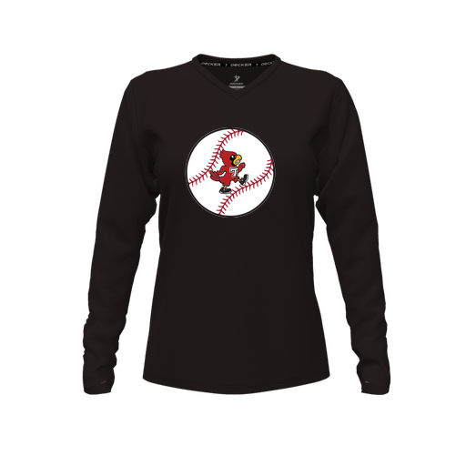 [CUS-DFW-TEES-PER-VNK-LSL-BLK-FYXS-LOGO3] Performance T-Shirt (Female Youth XS, Black, V Neck, Logo 3, Long Sleeve)