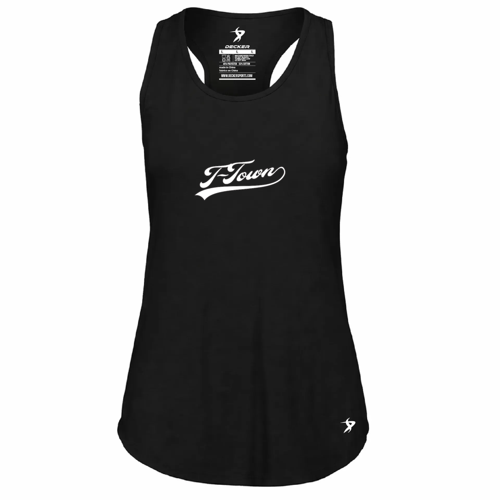 [FT0TUBBK-FAS-LOGO1] Decker Women's Tri-Blend Tank Top (Black, Female Adult S, Logo 1)