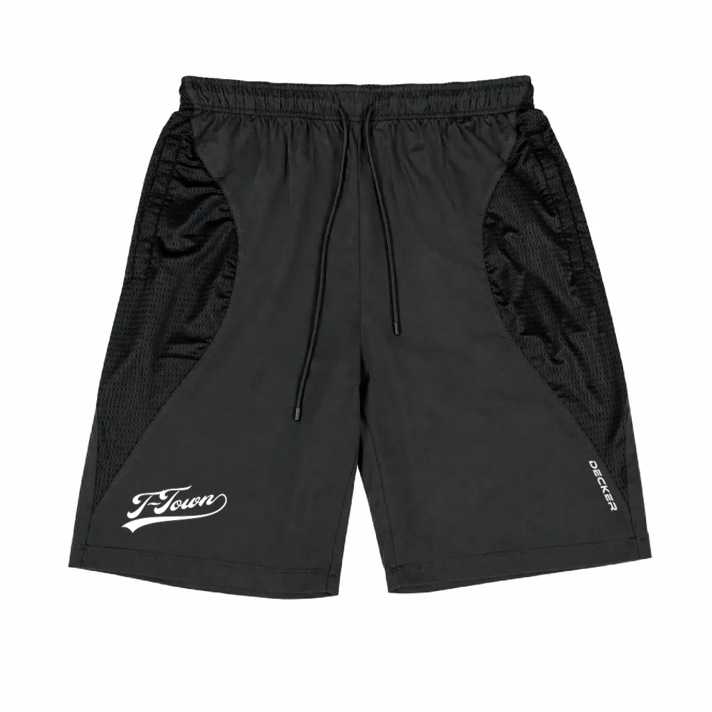 [CUS-DFW-SHOR-PER-CRV-BLK-YXS-LOGO1] Decker Shorts (Curve Shorts) (Black, Youth XS, Logo 1)