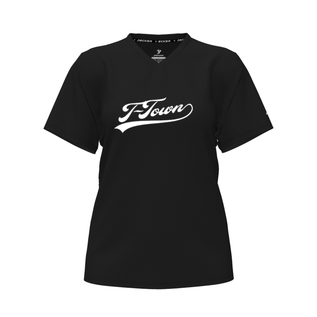 [CUS-DFW-TEES-PER-CNK-LSL-BLK-FYXS-LOGO1] Decker Performance T-Shirt (Crew Neck, Long Sleeve, Black, Female Youth XS, Logo 1)