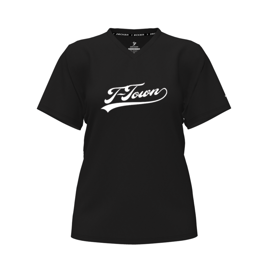 [CUS-DFW-TEES-PER-CNK-LSL-BLK-FYXS-LOGO1] Decker Performance T-Shirt (Crew Neck, Long Sleeve, Black, Female Youth XS, Logo 1)