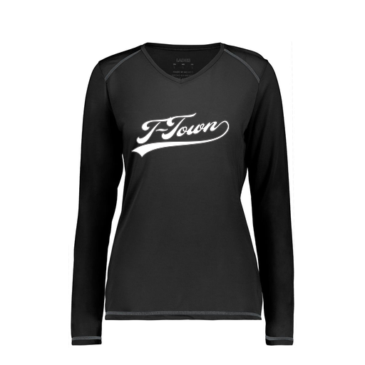 [6847.080.XS-LOGO1] Women's SoftTouch Long Sleeve (Female Adult XS, Black, Logo 1)