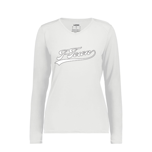 [6847.005.XS-LOGO1] Women's SoftTouch Long Sleeve (Female Adult XS, White, Logo 1)