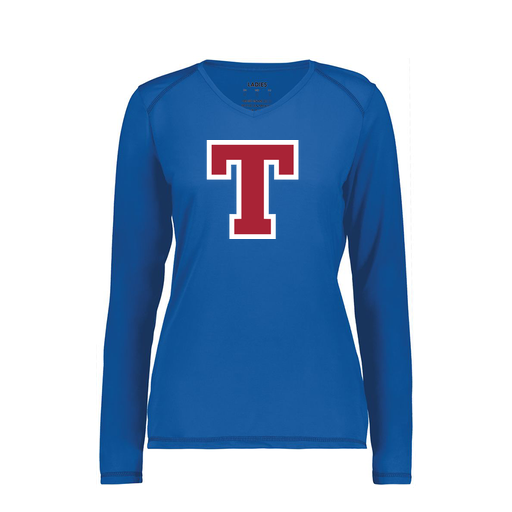 [6847.060.XS-LOGO2] Women's SoftTouch Long Sleeve (Female Adult XS, Royal, Logo 2)