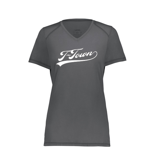 [6844.98D.XS-LOGO1] Women's SoftTouch Short Sleeve (Female Adult XS, Gray, Logo 1)