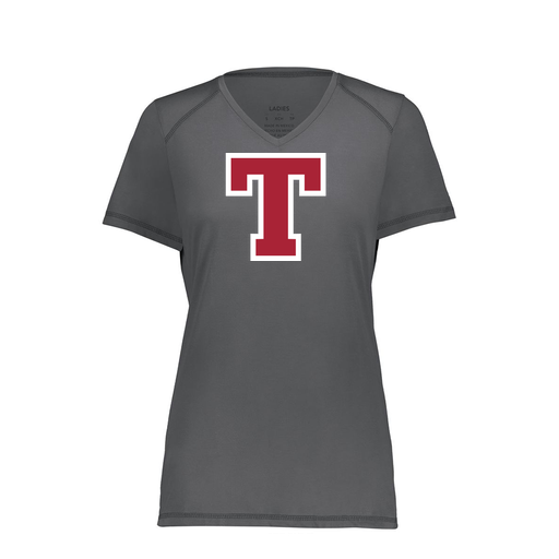 [6844.98D.XS-LOGO2] Women's SoftTouch Short Sleeve (Female Adult XS, Gray, Logo 2)
