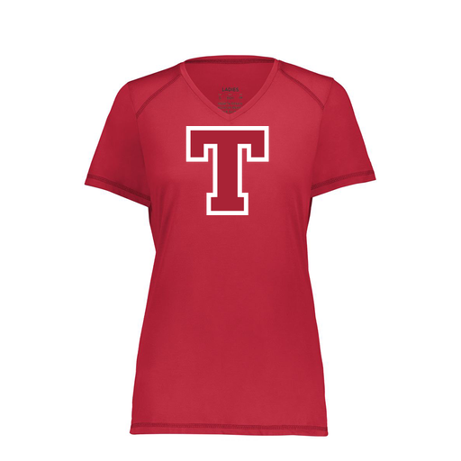 [6844.083.XS-LOGO2] Women's SoftTouch Short Sleeve (Female Adult XS, Red, Logo 2)