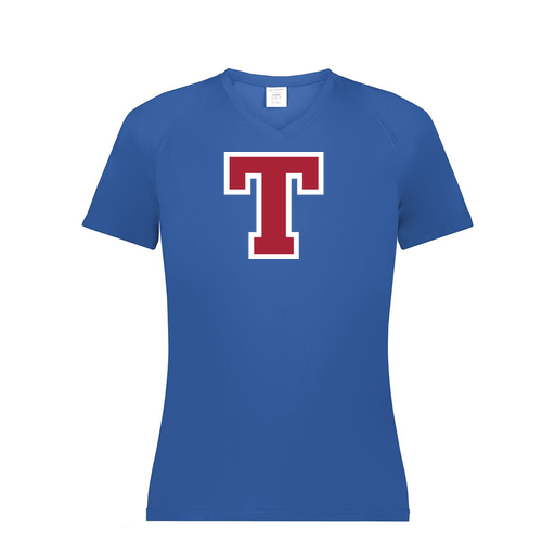 [2792.060.XS-LOGO2] Ladies Smooth Sport V-Neck T-Shirt (Female Adult XS, Royal, Logo 2)