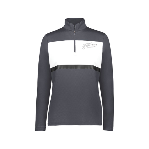 [222791.F52.XS-LOGO1] Ladies Bold 1/4 Zip Pullover (Female Adult XS, Gray, Logo 1)