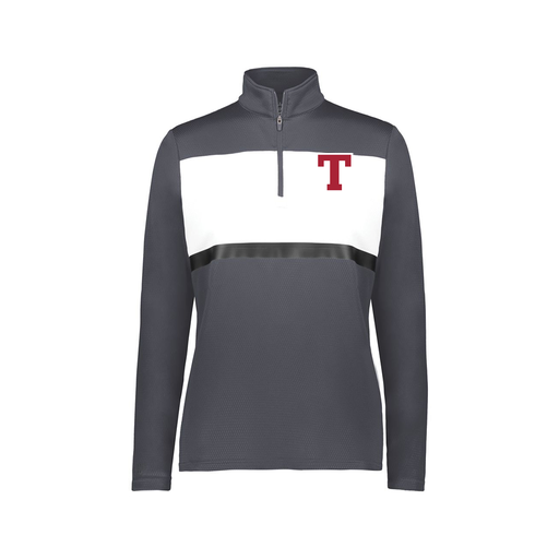 [222791.F52.XS-LOGO2] Ladies Bold 1/4 Zip Pullover (Female Adult XS, Gray, Logo 2)