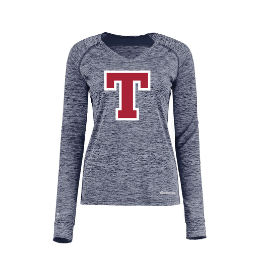 [222770.U22.XS-LOGO2] Ladies Electric Long Sleeve Shirt (Female Adult XS, Navy, Logo 2)