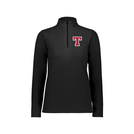 [6864.080.XS-LOGO2] Ladies MicroFleece 1/4 Zip Pullover (Female Adult XS, Black, Logo 2)