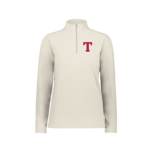 [6864.53T.XS-LOGO2] Ladies MicroFleece 1/4 Zip Pullover (Female Adult XS, White, Logo 2)