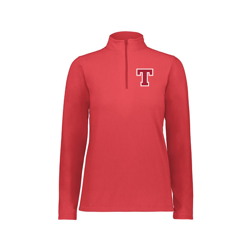 [6864.083.XS-LOGO2] Ladies MicroFleece 1/4 Zip Pullover (Female Adult XS, Red, Logo 2)