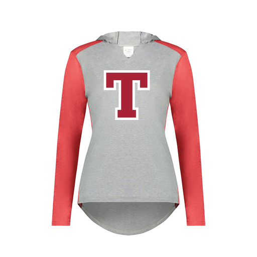 [6902.27V.XS-LOGO2] Ladies Vintage Hoodie (Female Adult XS, Red, Logo 2)