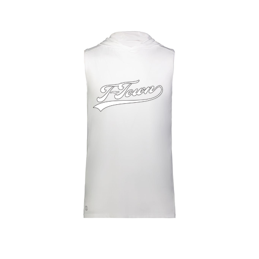 [222590.005.XS-LOGO1] Men's CoolDry Sleeveless Hoodie (Adult XS, White, Logo 1)