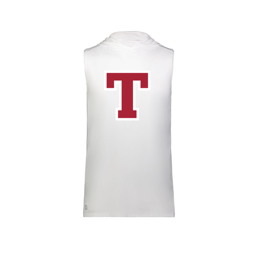 [222590.005.XS-LOGO2] Men's CoolDry Sleeveless Hoodie (Adult XS, White, Logo 2)
