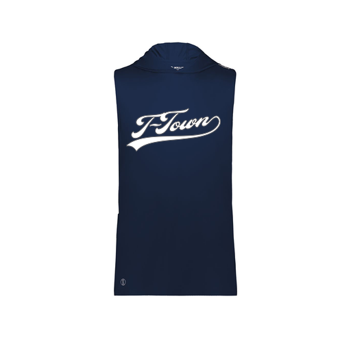 [222590.065.XS-LOGO1] Men's CoolDry Sleeveless Hoodie (Adult XS, Navy, Logo 1)