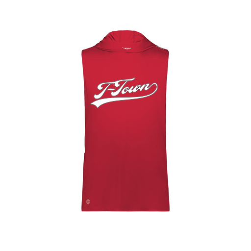 [222590.083.XS-LOGO1] Men's CoolDry Sleeveless Hoodie (Adult XS, Red, Logo 1)