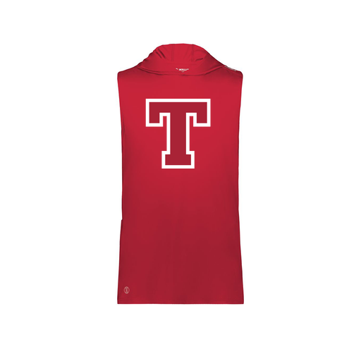 [222590.083.XS-LOGO2] Men's CoolDry Sleeveless Hoodie (Adult XS, Red, Logo 2)