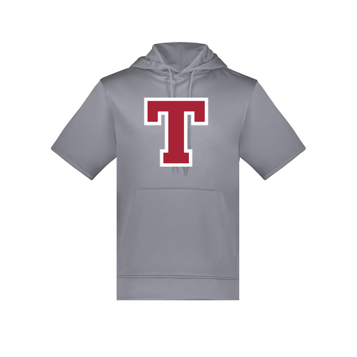 [6871.059.S-LOGO2] Men's Dri Fit Short Sleeve Hoodie (Adult S, Gray, Logo 2)