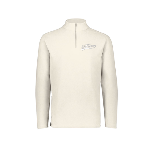 [6863.53T.XS-LOGO1] Men's MicroFleece 1/4 Zip Pullover (Adult XS, White, Logo 1)