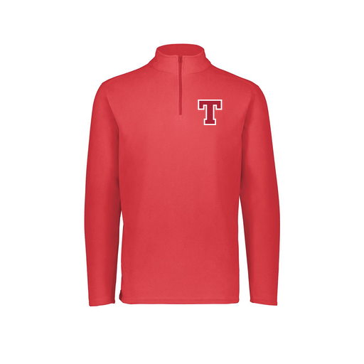 [6863.083.XS-LOGO2] Men's MicroFleece 1/4 Zip Pullover (Adult XS, Red, Logo 2)