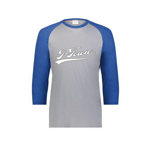 [6880.28V.S-LOGO1] Youth Vintage 3/4 T-Shirt (Youth S, Royal, Logo 1)