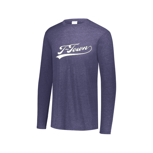 [FTLCUBNV-AXS-LOGO1] Decker Men's Tri-Blend T-Shirt - Long Sleeve (Adult XS, Navy, Logo 1)