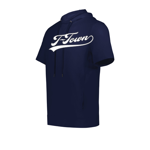[222505.065.S-LOGO1] Men's Venturs Soft Knit Short Sleeve Hoodie (Adult S, Navy, Logo 1)