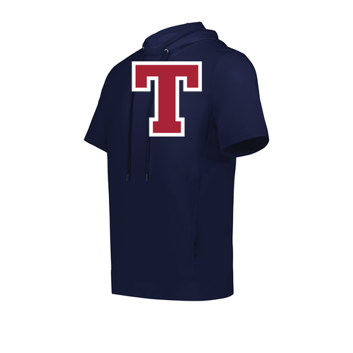 [222505.065.S-LOGO2] Men's Venturs Soft Knit Short Sleeve Hoodie (Adult S, Navy, Logo 2)