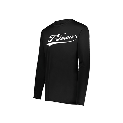 [222823.080.S-LOGO1] Youth LS Smooth Sport Shirt (Youth S, Black, Logo 1)