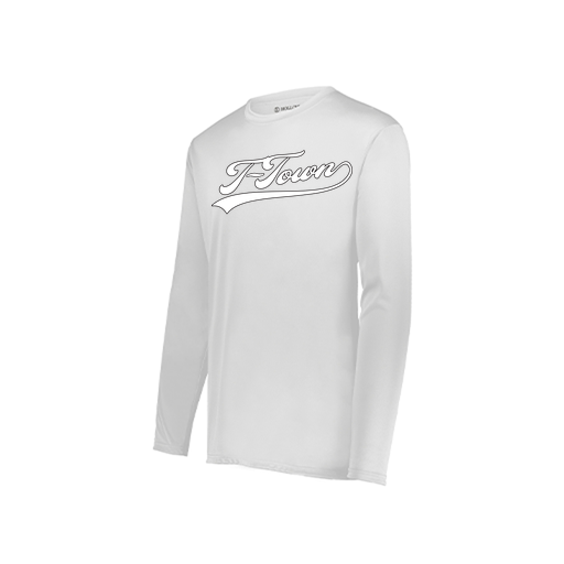 [222823.005.S-LOGO1] Youth LS Smooth Sport Shirt (Youth S, White, Logo 1)