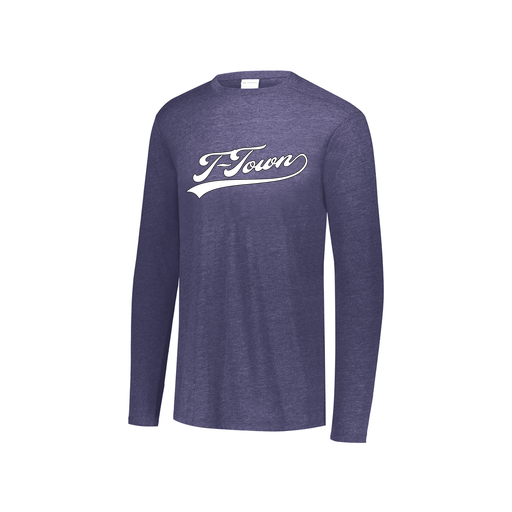 [FTLCUBNV-YS-LOGO1] Decker Youth Tri-Blend T-Shirt - Long Sleeve (Youth S, Navy, Logo 1)