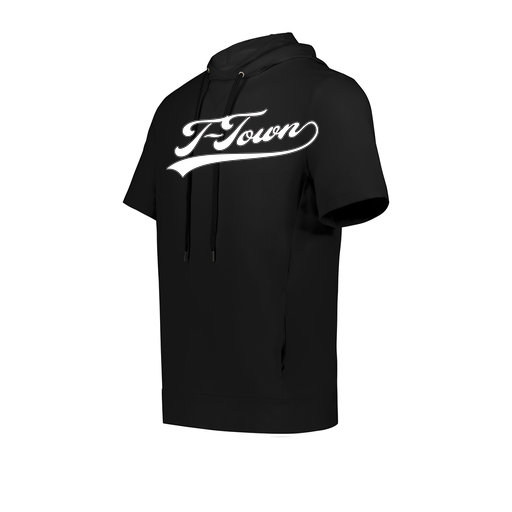 [222605.080.S-LOGO1] YOUTH VENTURA SOFT KNIT SHORT SLEEVE HOODIE (Youth S, Black, Logo 1)