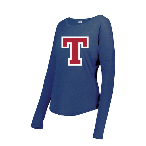 [3077.U55.S-LOGO2] Ladies LS Ultra-blend T-Shirt (Female Adult S, Royal, Logo 2)