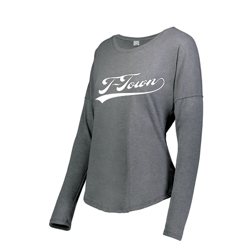 [3077.013.S-LOGO1] Ladies LS Ultra-blend T-Shirt (Female Adult S, Gray, Logo 1)