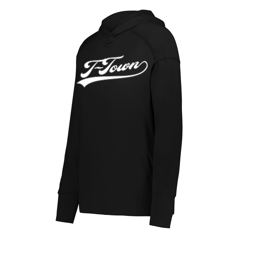 [222798.080.XS-LOGO1] Ladies Ventura Thin Knit Hoodie (Female Adult XS, Black, Logo 1)