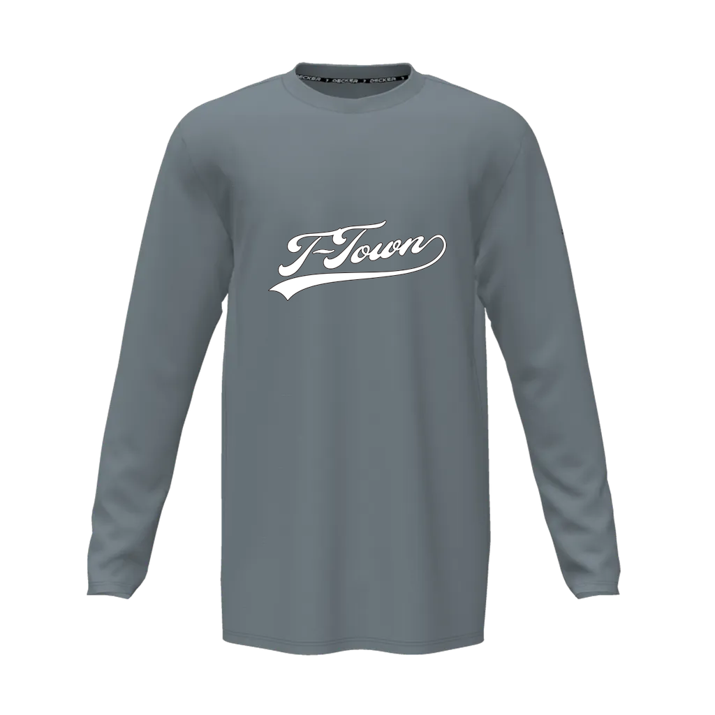 [CUS-DFW-TEES-CMF-CNK-LSL-GRY-AS-LOGO1] Decker Adult Comfort T-Shirt - Long Sleeve (Gray, Adult S, Logo 1)
